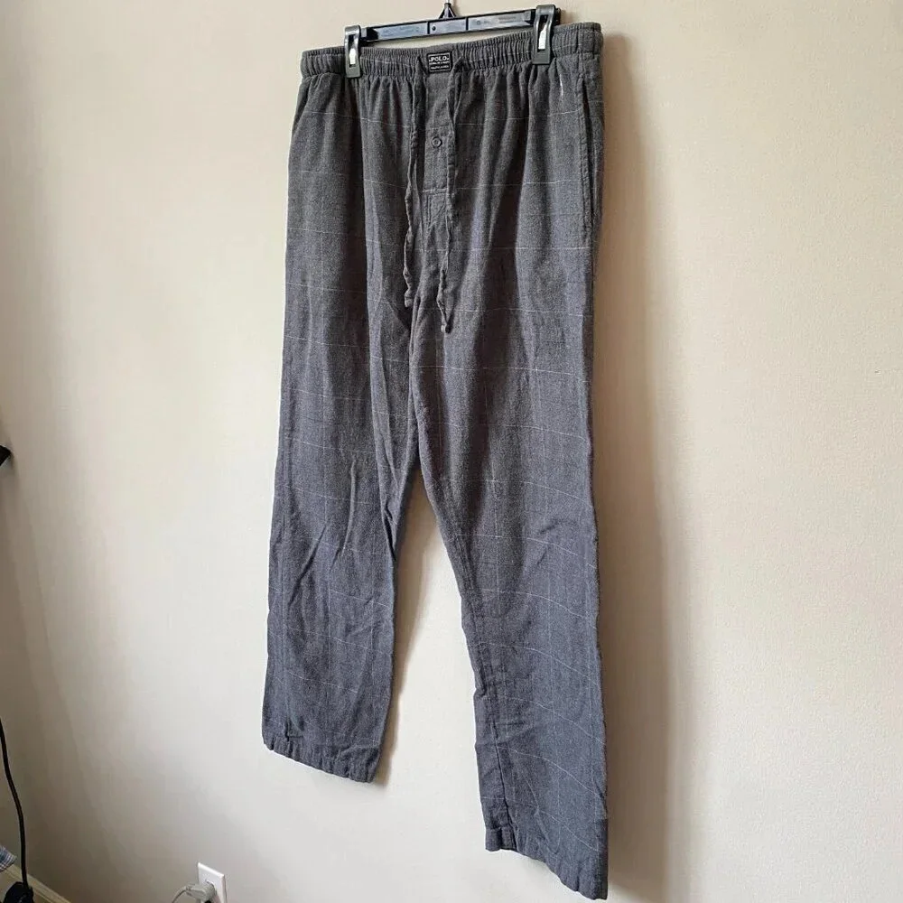 Vintage Polo Ralph Lauren Men's XL Flannel Plaid Straight Leg Lounge Sleep Pants